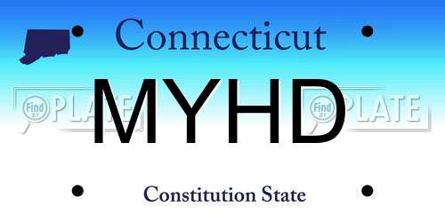 MYHD Connecticut License Plate