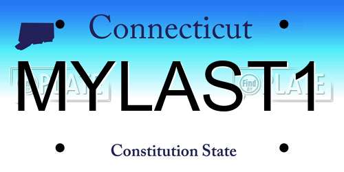 MYLAST1 Connecticut License Plate