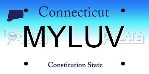 MYLUV Connecticut License Plate