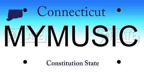 MYMUSIC Connecticut License Plate