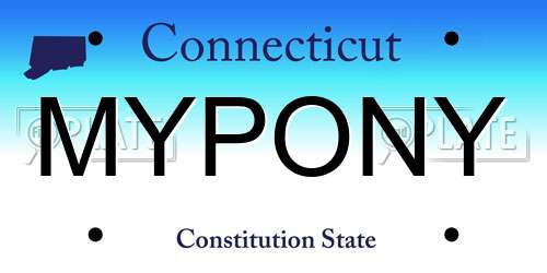 MYPONY Connecticut License Plate