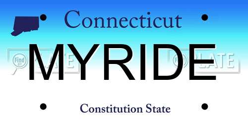 MYRIDE Connecticut License Plate