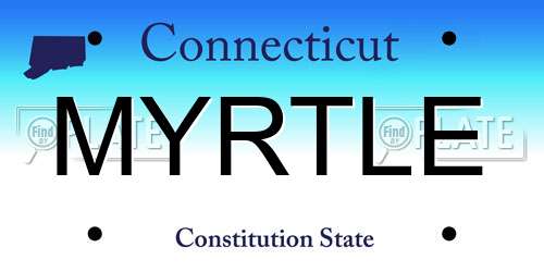 MYRTLE Connecticut License Plate