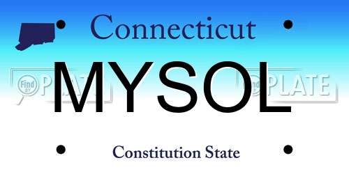 MYSOL Connecticut License Plate