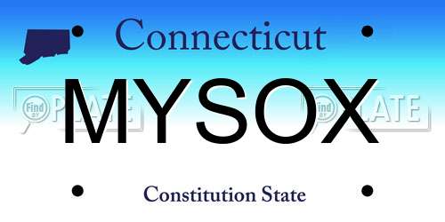 MYSOX Connecticut License Plate