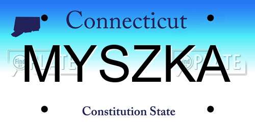 MYSZKA Connecticut License Plate