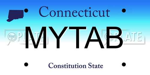 MYTAB Connecticut License Plate