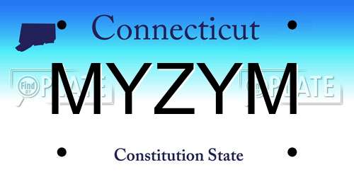 MYZYM Connecticut License Plate