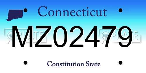 MZ02479 Connecticut License Plate