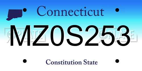 MZ0S253 Connecticut License Plate