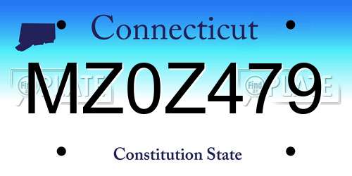 MZ0Z479 Connecticut License Plate