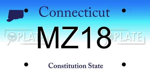 MZ18 Connecticut License Plate
