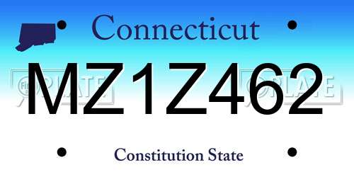 MZ1Z462 Connecticut License Plate