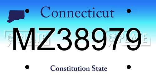 MZ38979 Connecticut License Plate