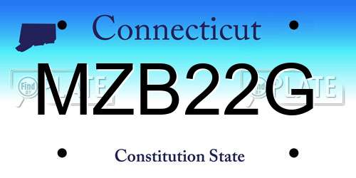 MZB22G Connecticut License Plate