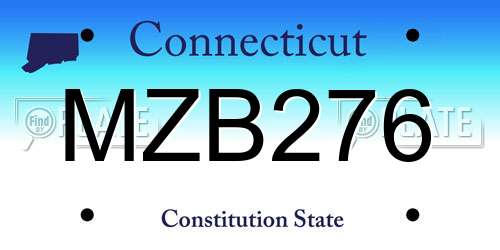 MZB276 Connecticut License Plate