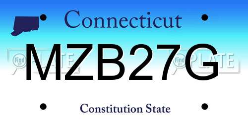 MZB27G Connecticut License Plate