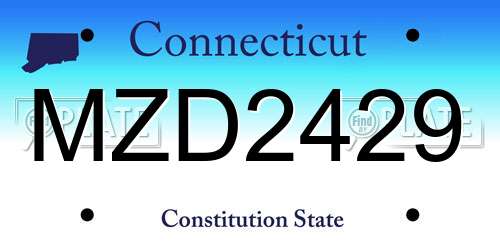 MZD2429 Connecticut License Plate