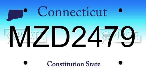 MZD2479 Connecticut License Plate