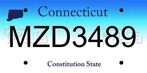 MZD3489 Connecticut License Plate
