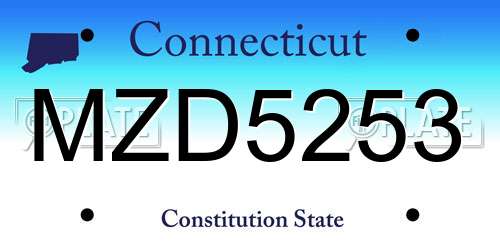 MZD5253 Connecticut License Plate