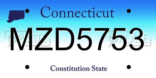 MZD5753 Connecticut License Plate