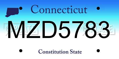 MZD5783 Connecticut License Plate