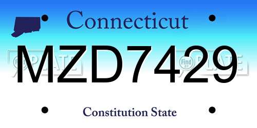MZD7429 Connecticut License Plate