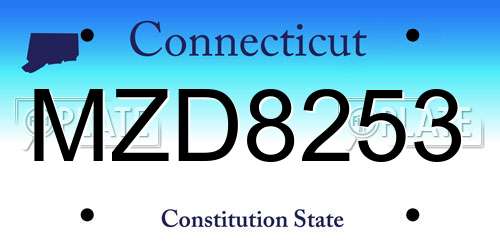 MZD8253 Connecticut License Plate
