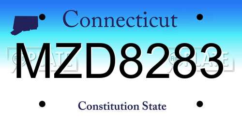 MZD8283 Connecticut License Plate