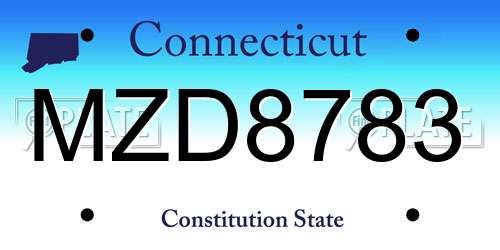 MZD8783 Connecticut License Plate