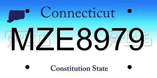 MZE8979 Connecticut License Plate