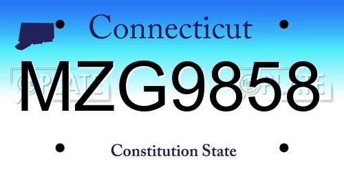 MZG9858 Connecticut License Plate