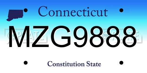 MZG9888 Connecticut License Plate