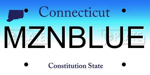 MZNBLUE Connecticut License Plate