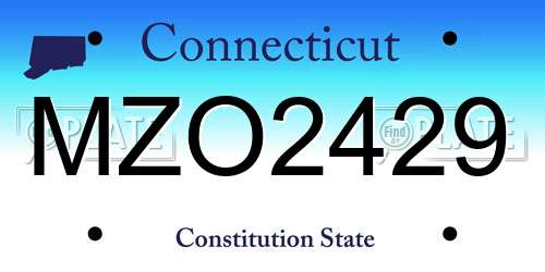 MZO2429 Connecticut License Plate