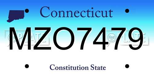 MZO7479 Connecticut License Plate
