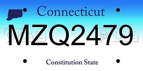 MZQ2479 Connecticut License Plate