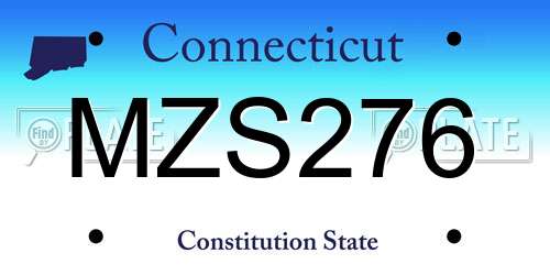 MZS276 Connecticut License Plate