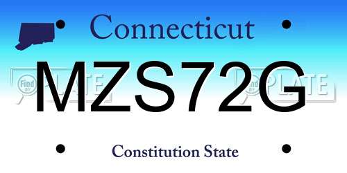 MZS72G Connecticut License Plate