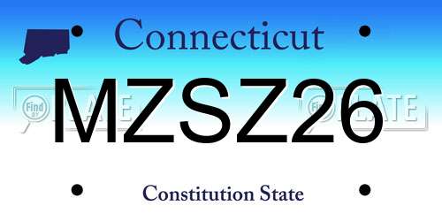 MZSZ26 Connecticut License Plate