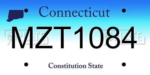 MZT1084 Connecticut License Plate