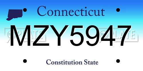 MZY5947 Connecticut License Plate