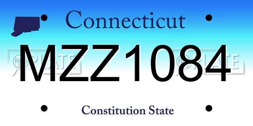 MZZ1084 Connecticut License Plate