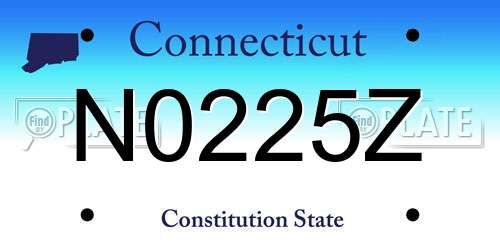 N0225Z Connecticut License Plate