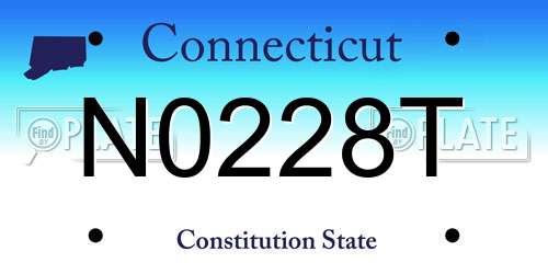 N0228T Connecticut License Plate