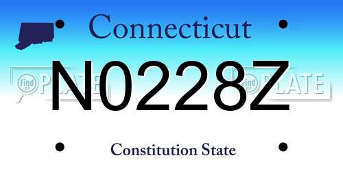 N0228Z Connecticut License Plate