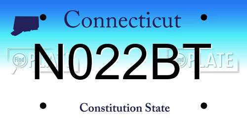 N022BT Connecticut License Plate