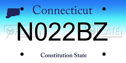 N022BZ Connecticut License Plate