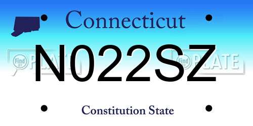 N022SZ Connecticut License Plate